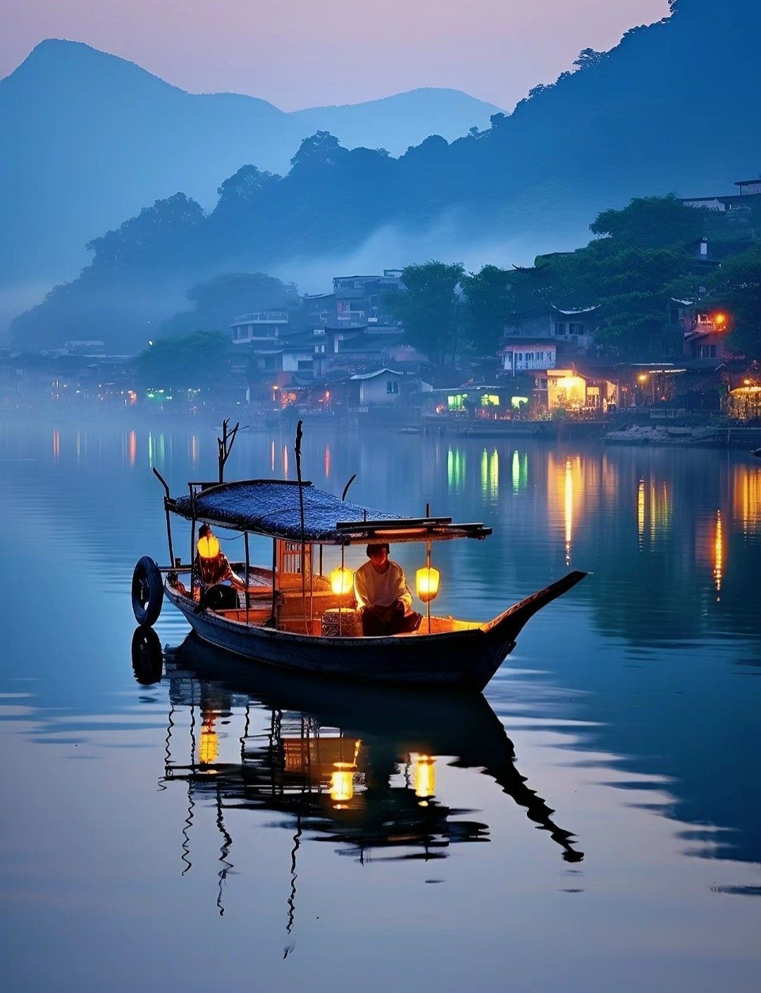 person boating in a lake